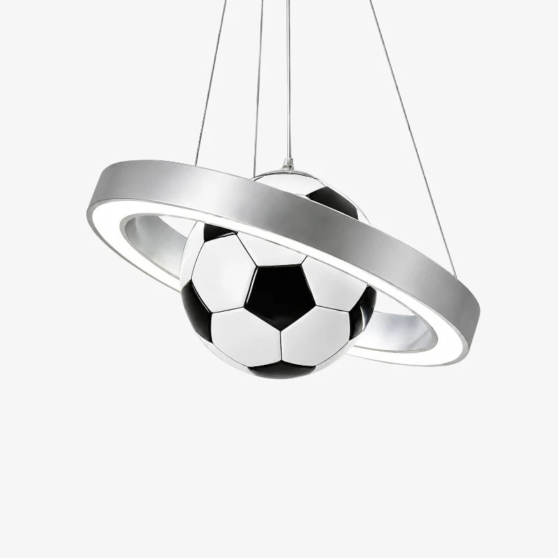 Silberne Fußball-Anhänger-Kronleuchter-Oberfläche