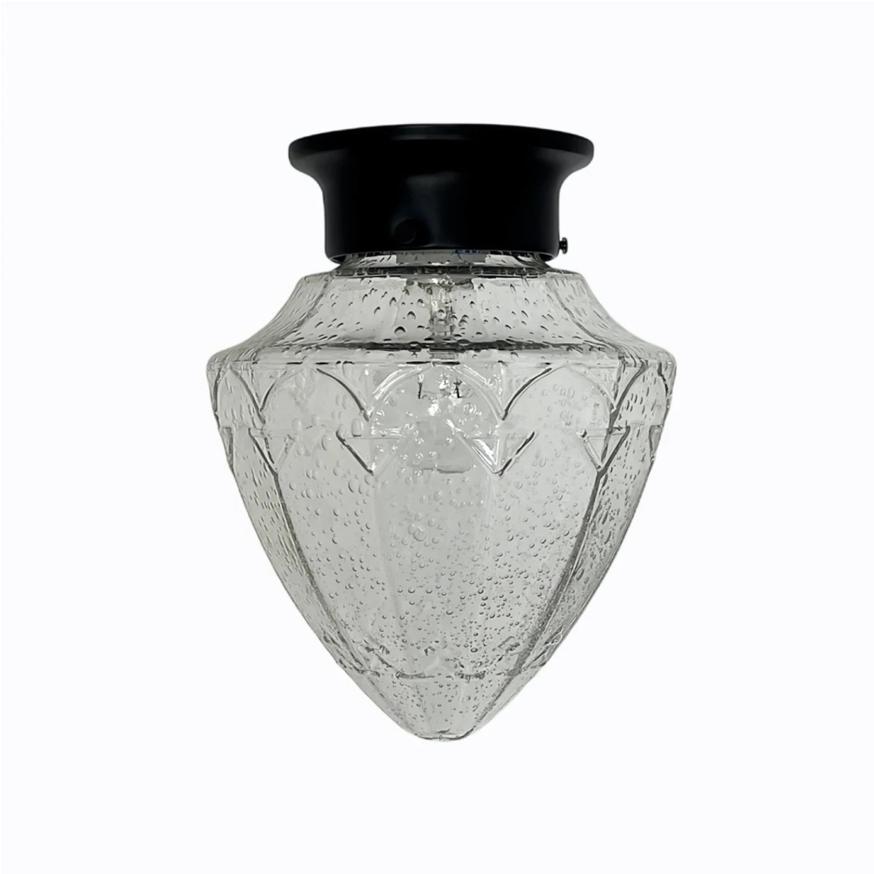 Plafonnier minimaliste en verre Style G, finition noire