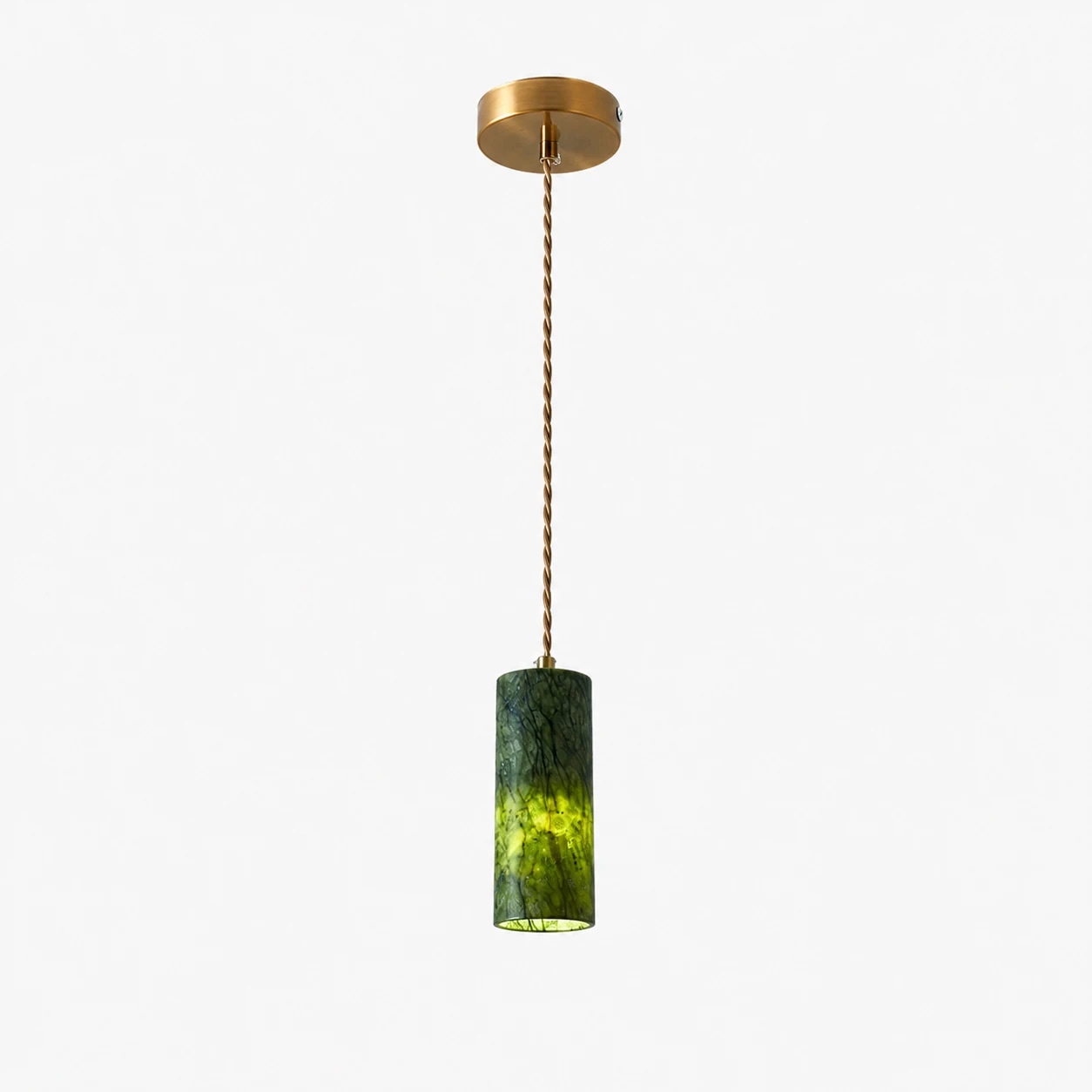 Suspension en jade vert à 1 tête, diamètre 6 cm (2,36 pouces).