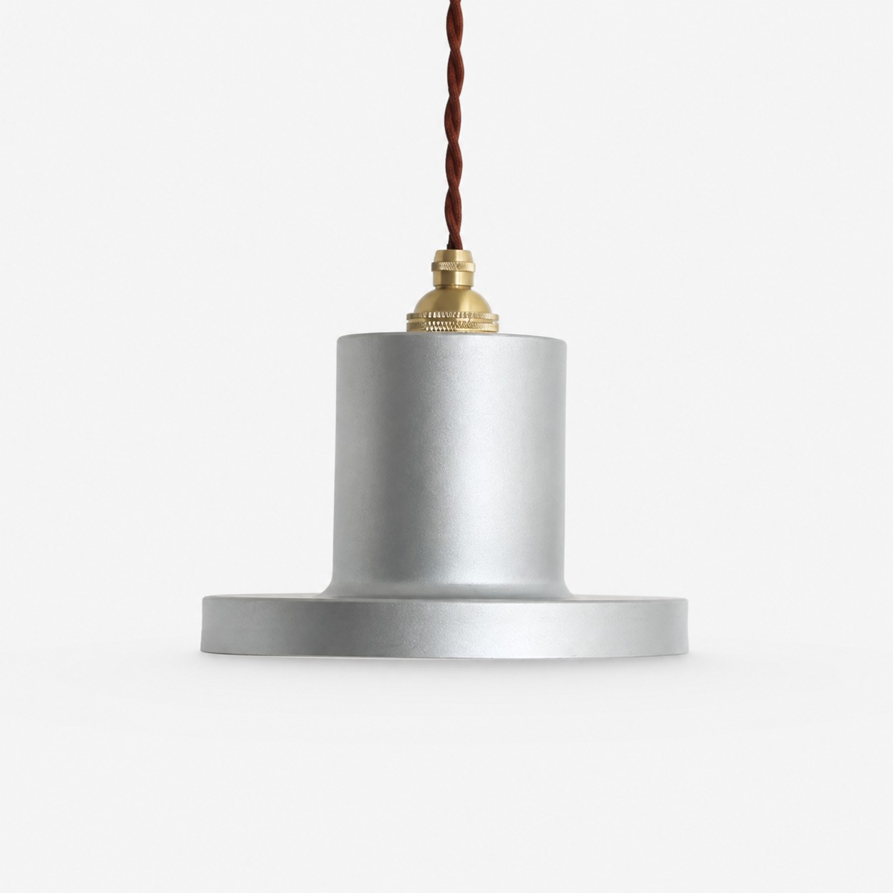 Support de lampe peint argent mat + laiton