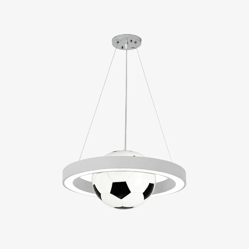 Weißer Fußball-Pendelleuchter