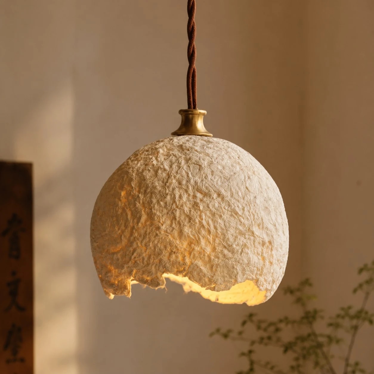 Imagen de la opción de tamaño de la lámpara colgante de papel de arroz wabi-sabi
