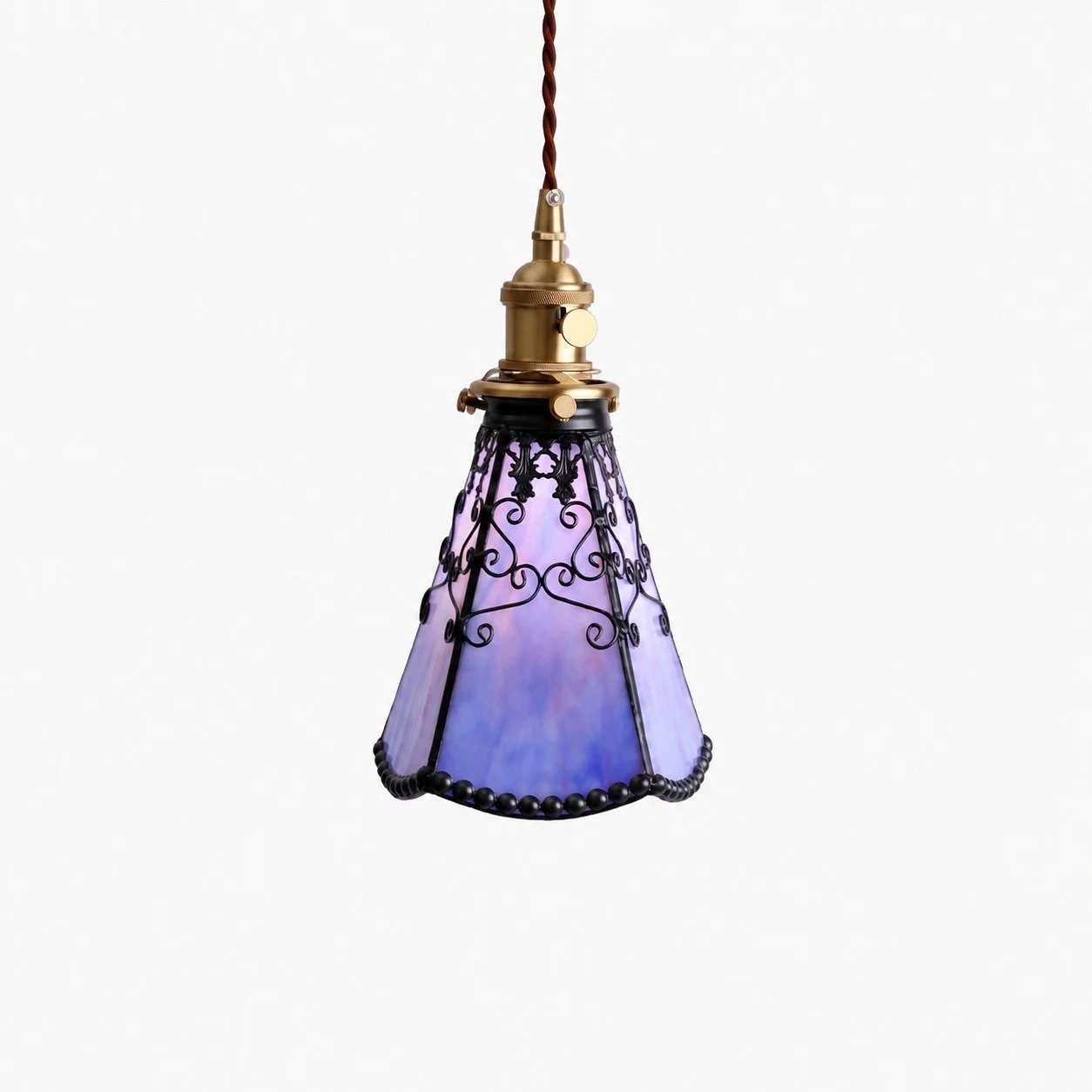 Pendentif simple style Tiffany violet dégradé