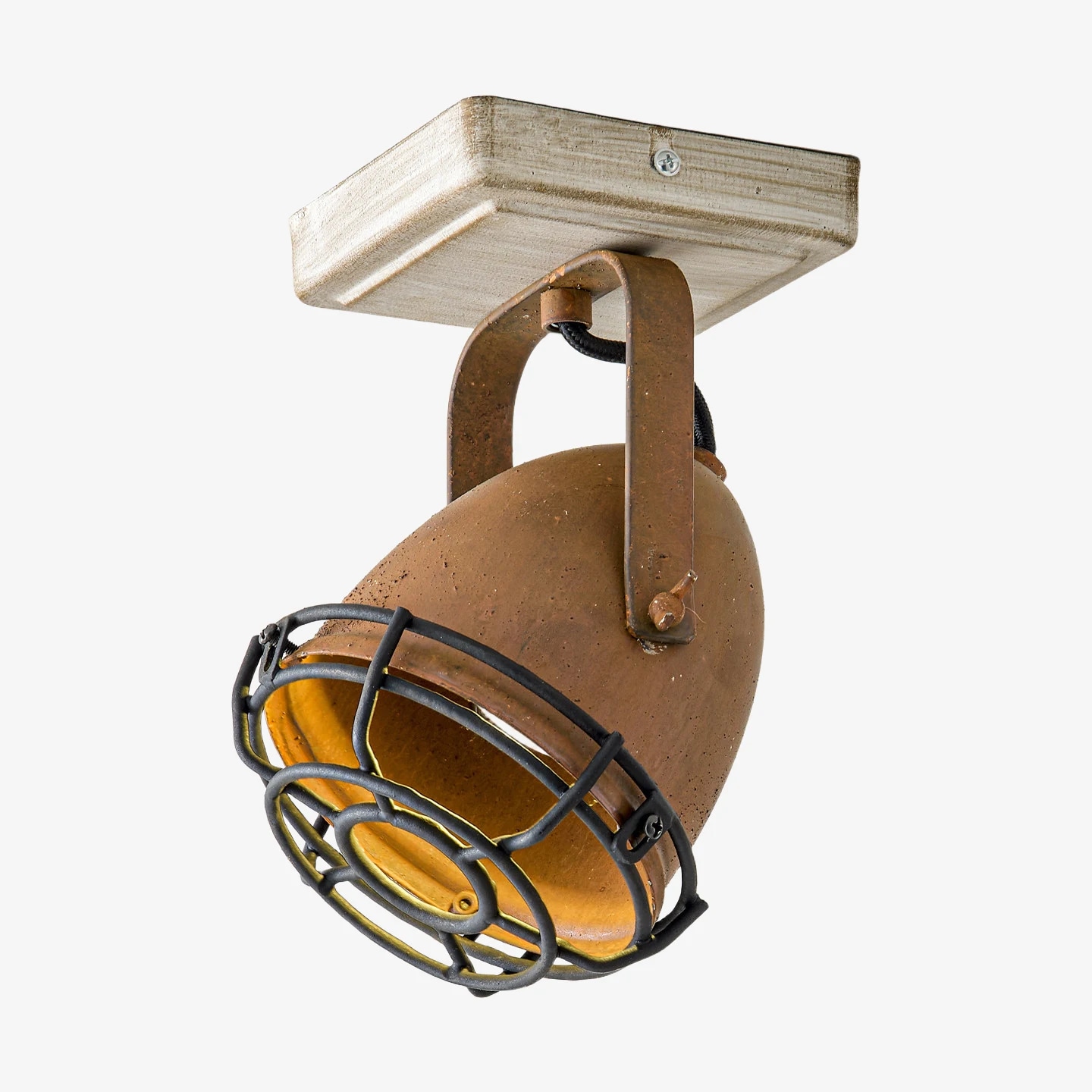 Projecteur de plafond rouille et blanc, vue SKU