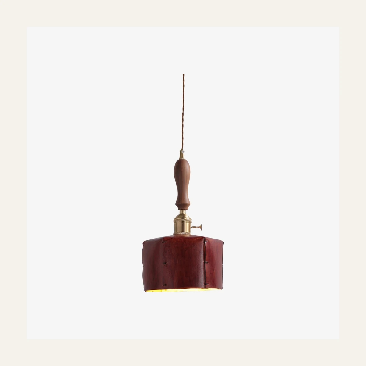 Suspension hexagonale en cuir marron Style D