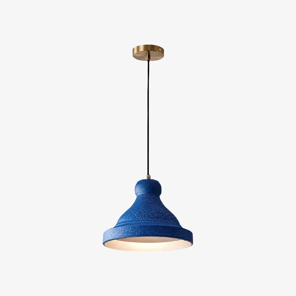 Blue metal dome pendant lamp ∅ 12″ × H 6.7″ / Dia 30 cm × H 17 cm