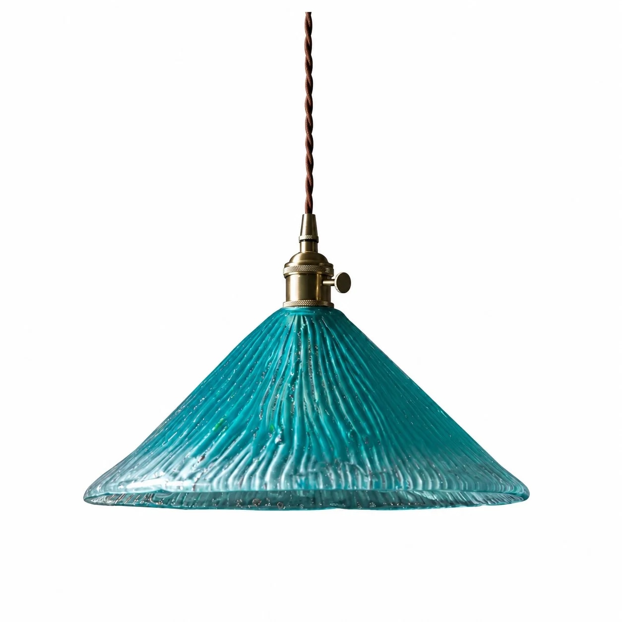 Suspension en verre bleu