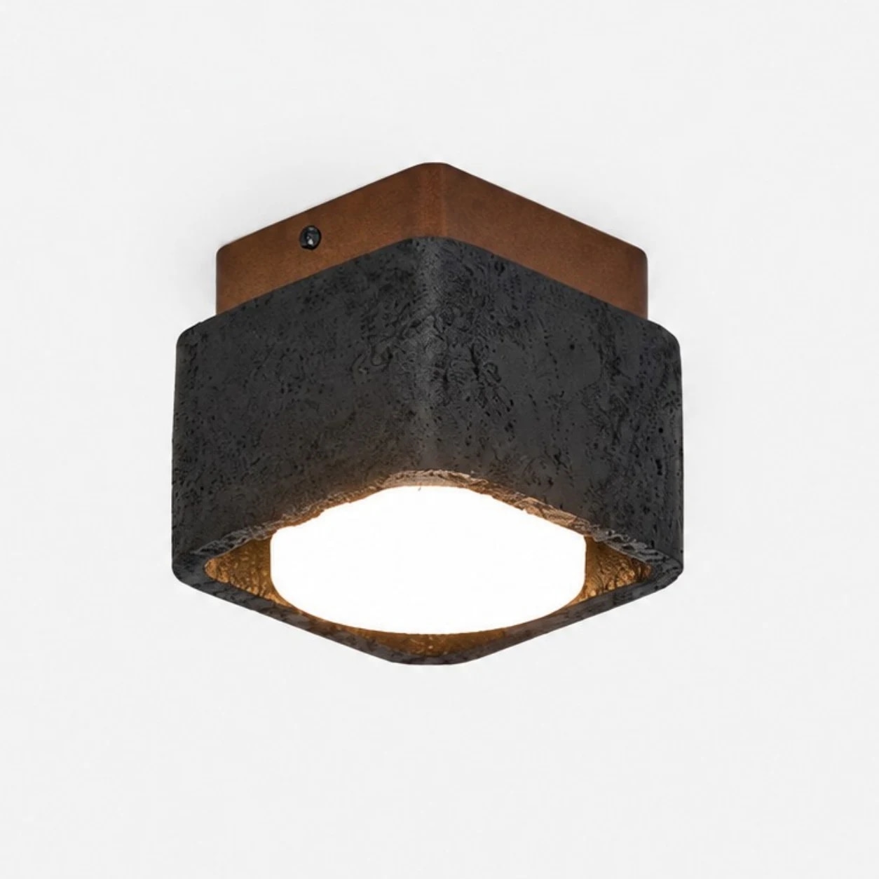 Black-1Light travertine ceiling light