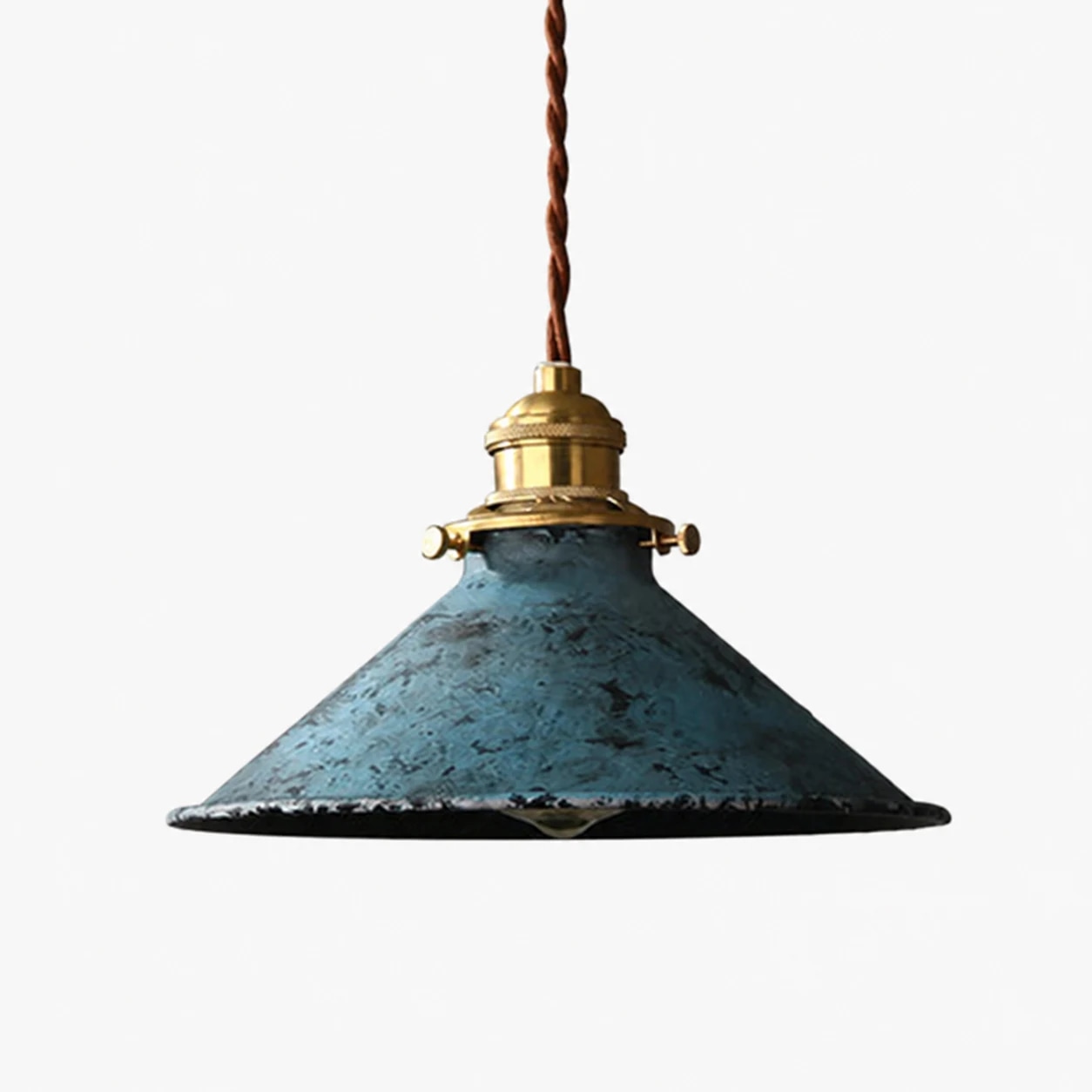 Suspension conique bleue vieillie