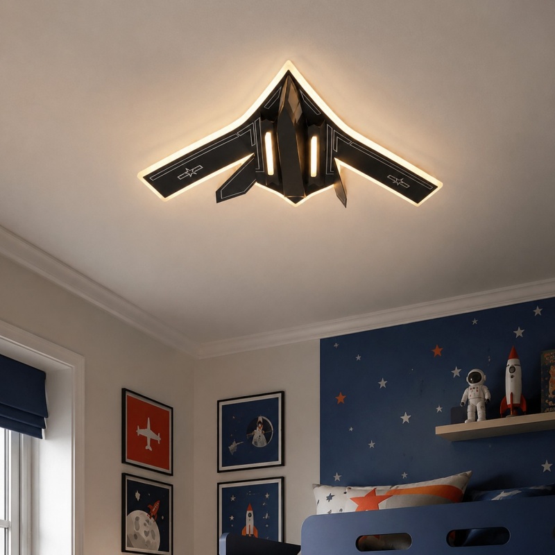 LED-plafondlamp in straaljagerstijl voor kinderkamer