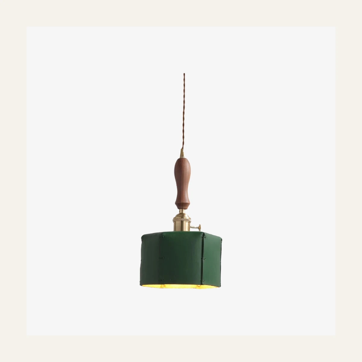 Suspension hexagonale en cuir vert Style D