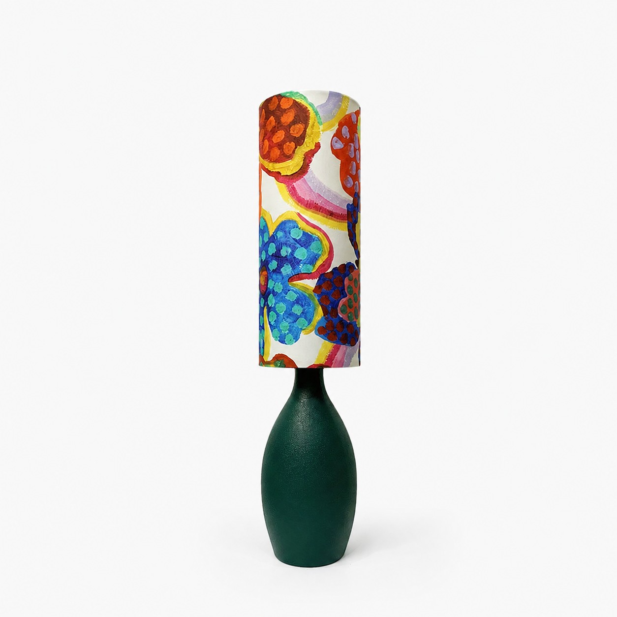 Lampe de table florale multicolore