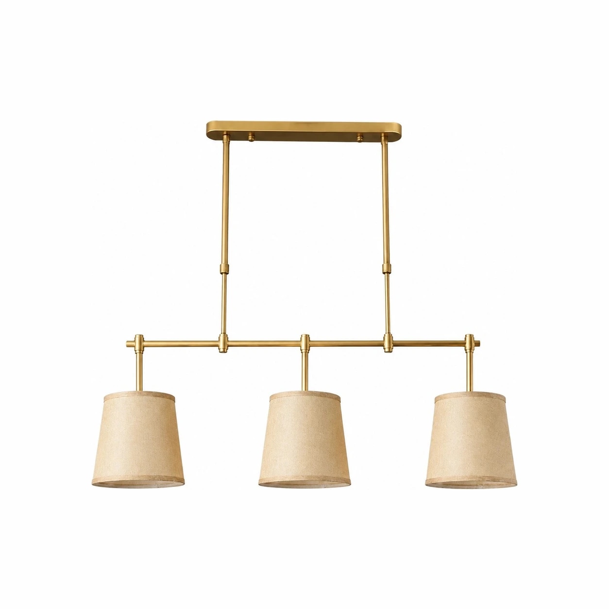 Lustre linéaire Dumora Beige, finition laiton antique
