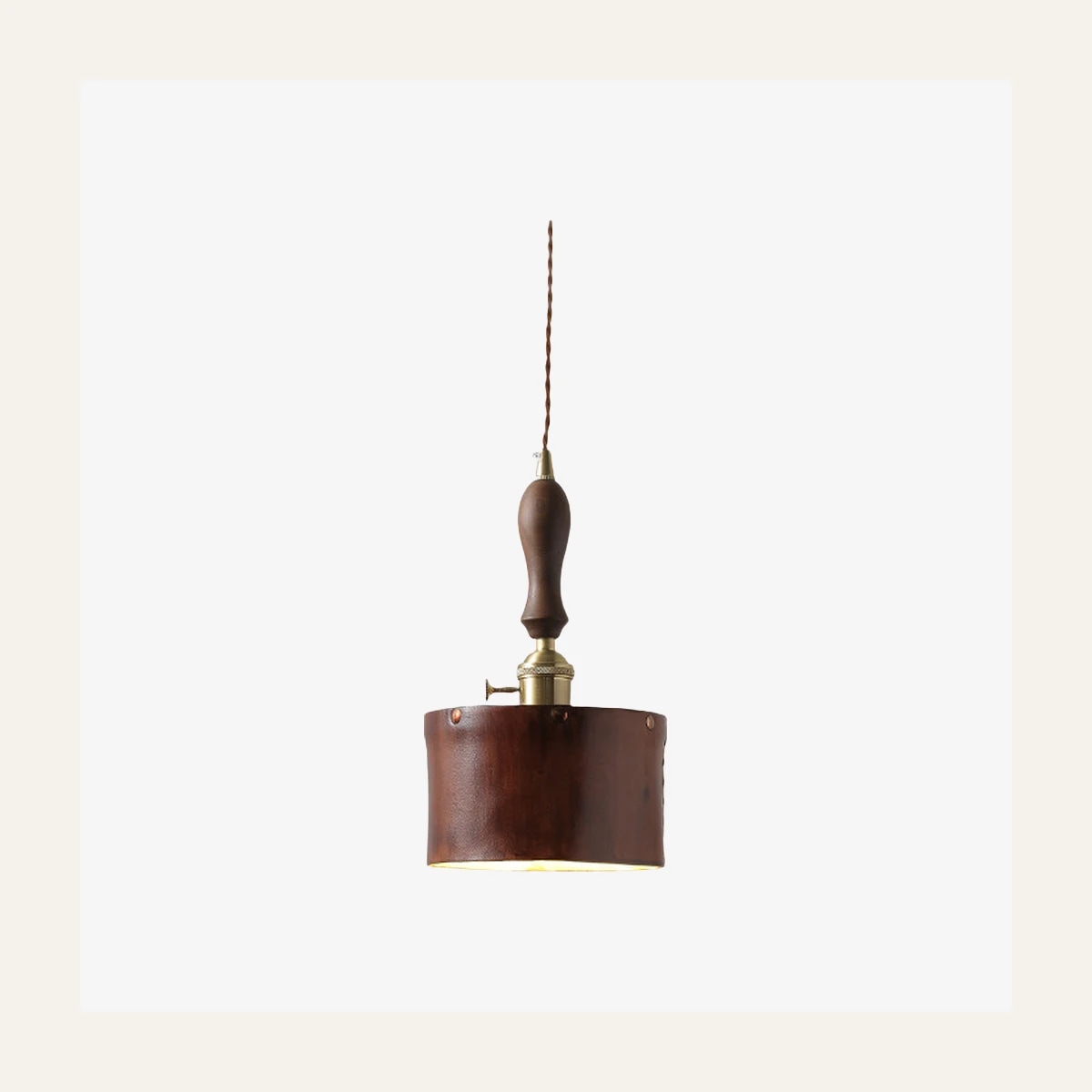 Suspension cylindrique en cuir marron Style B