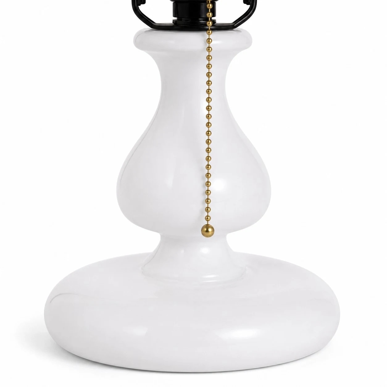 Base de lámpara de pedestal blanca con interruptor de cadena