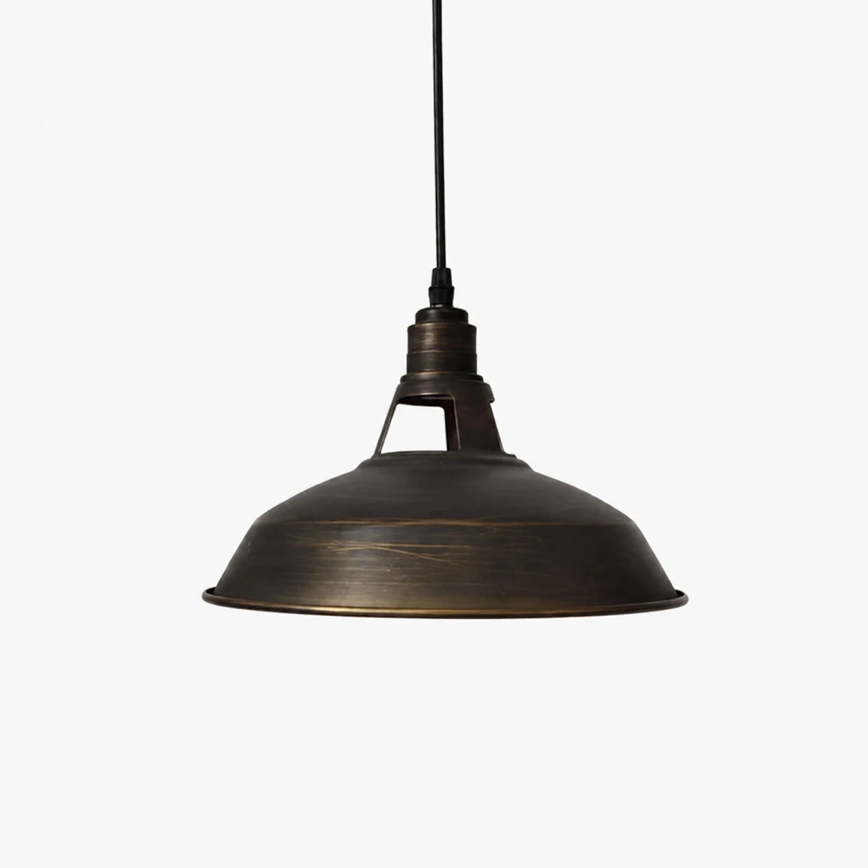 Suspension avec abat-jour en laiton antique
