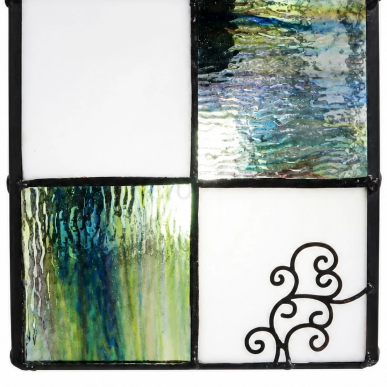 Verre texturé et détails des lignes de soudure