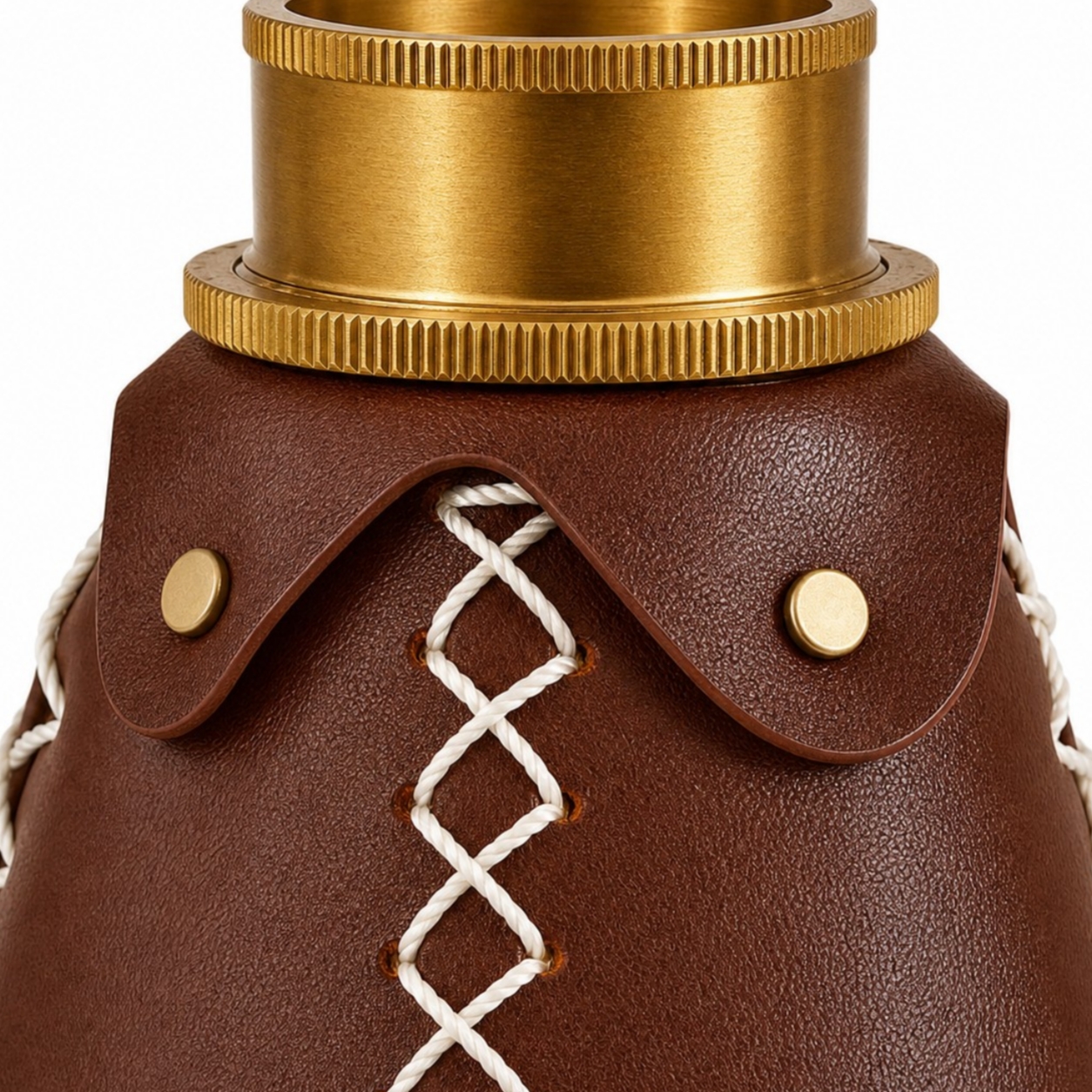 Texture cuir, caractère cousu à la main