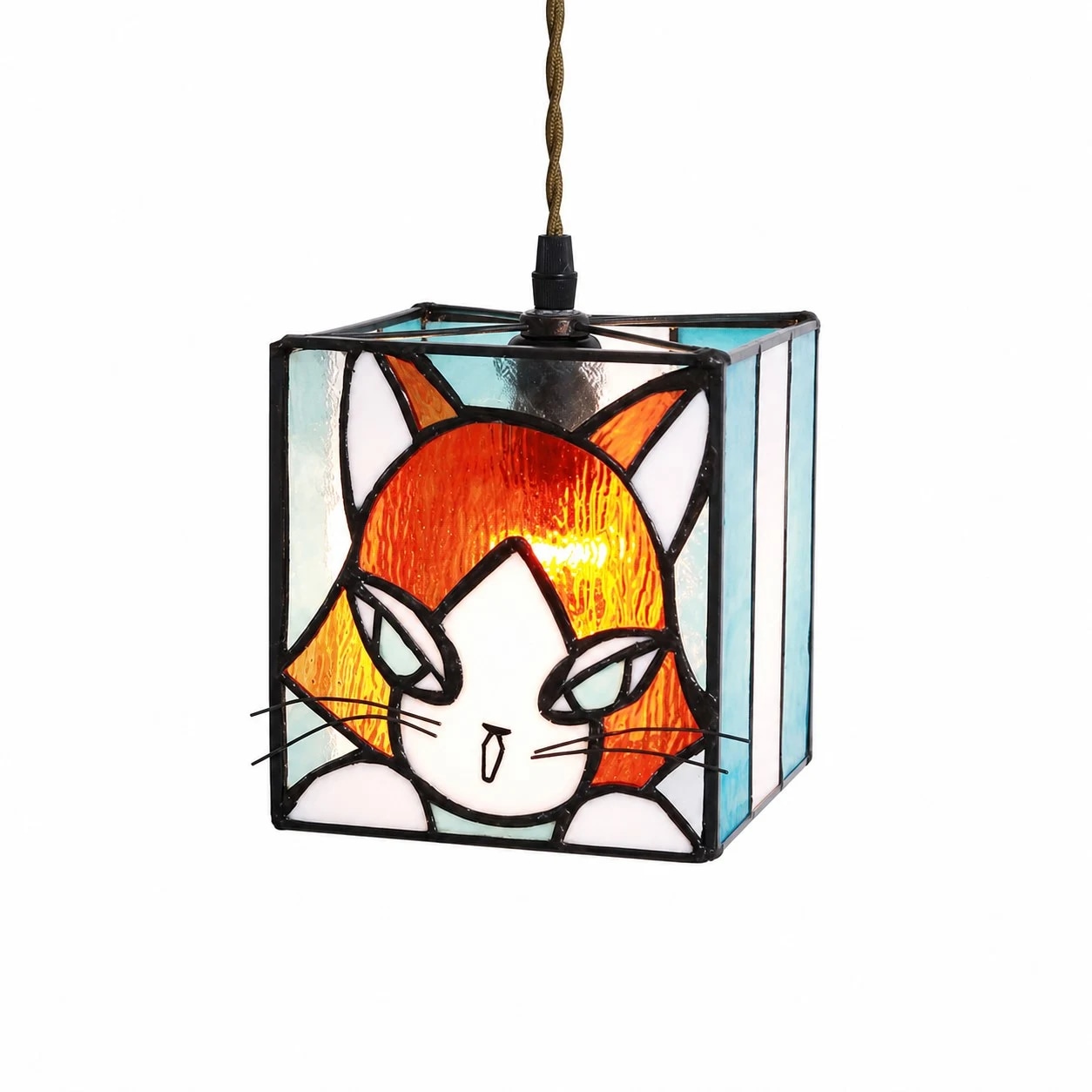 Pendentif simple orange ambré 15 cm × 14 cm / 5,9″ × 5,5″