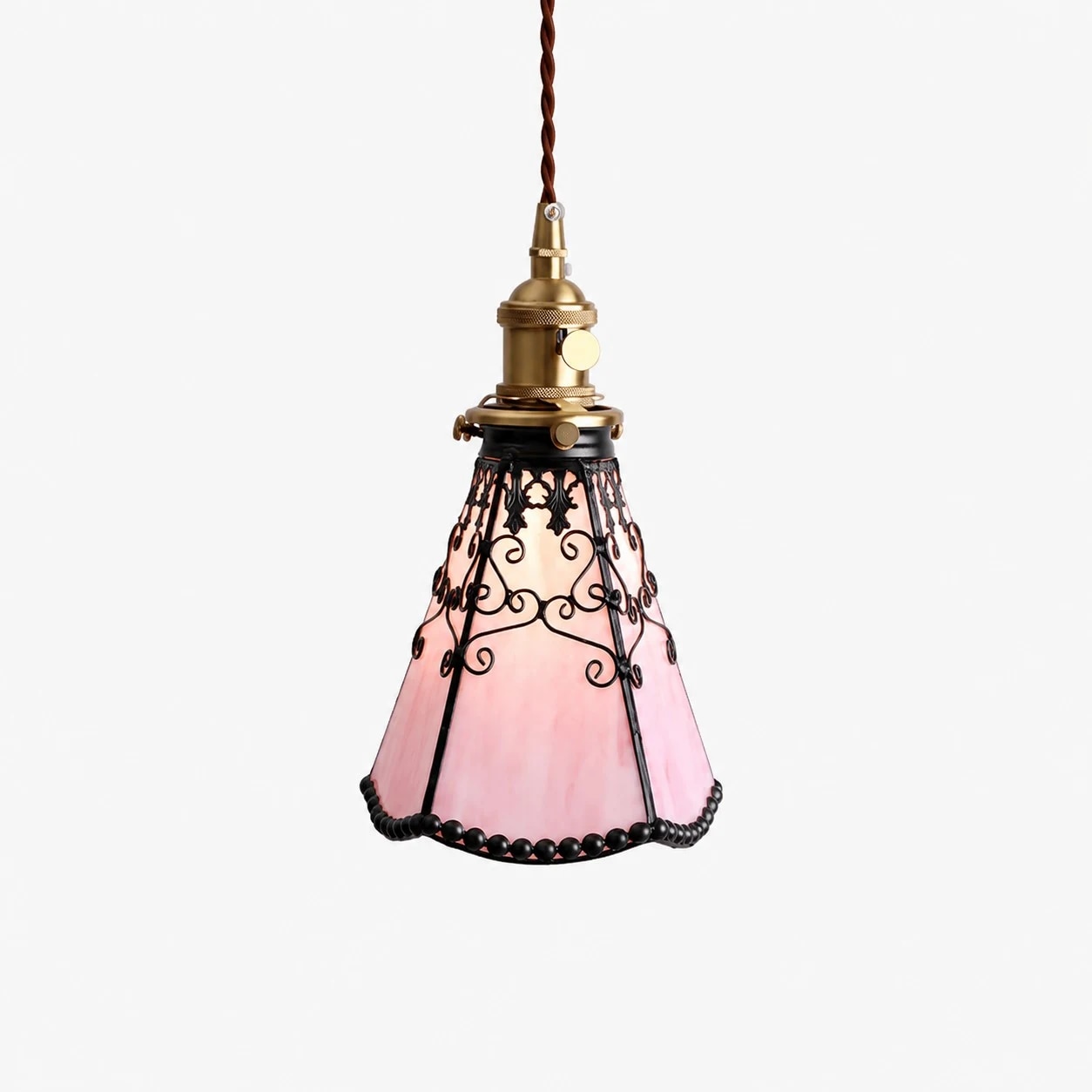 Pendentif simple rose Sakura de style Tiffany