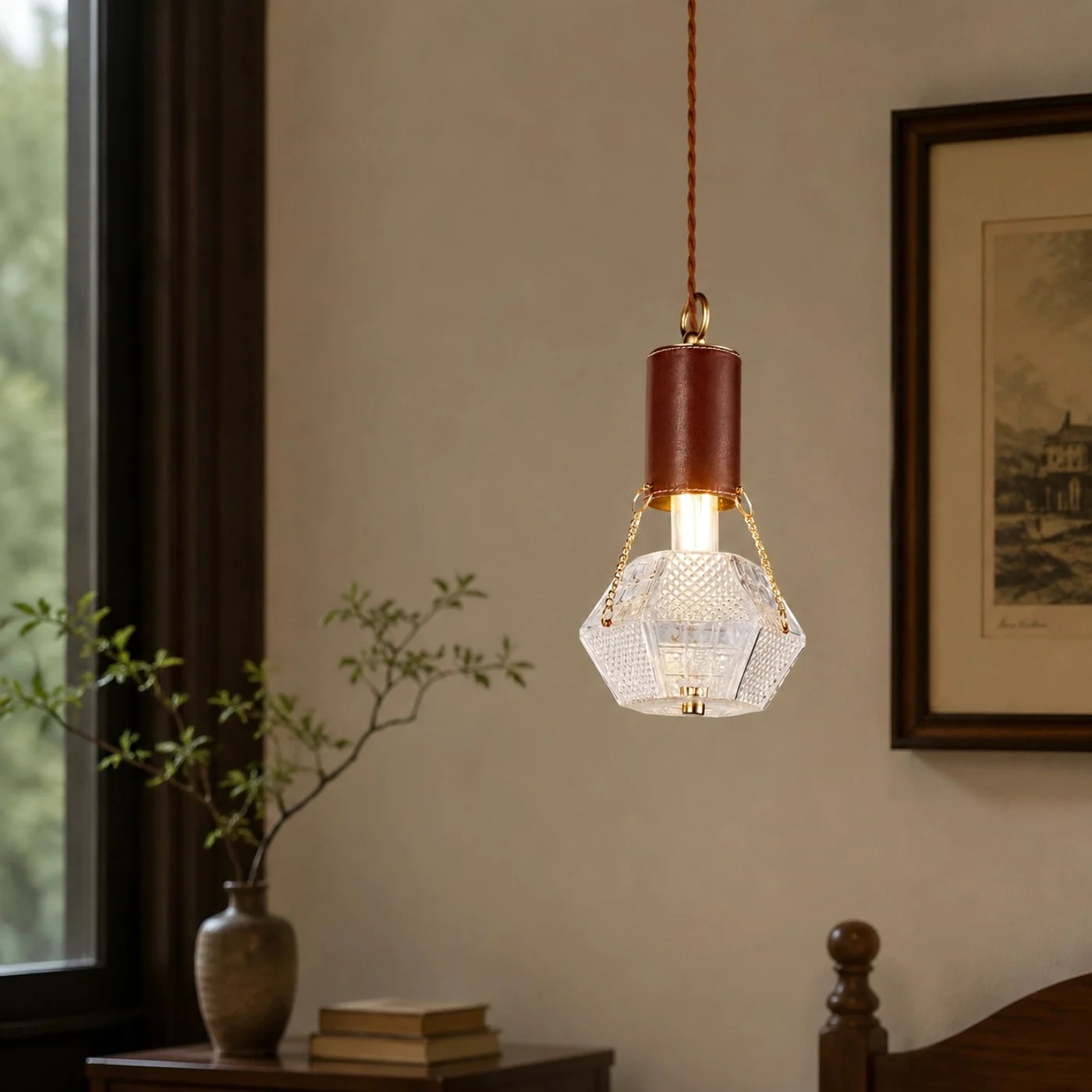 Scène d'ambiance de la pièce avec suspension prismatique 1