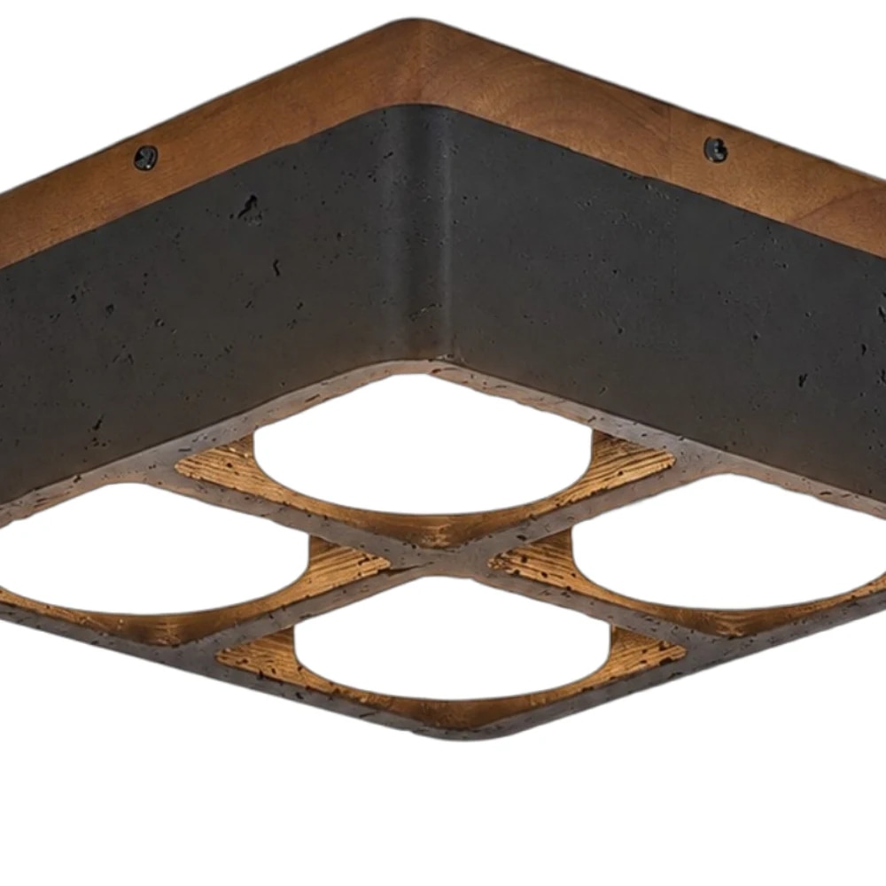 Travertine ceiling light stone texture and warm GX53 glow