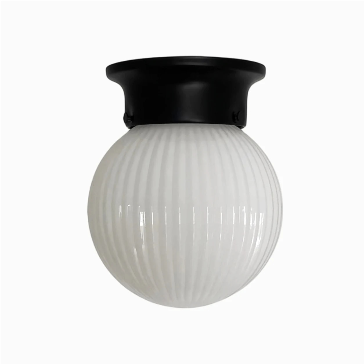 Lampe de plafond minimaliste en verre, finition noire. Style A