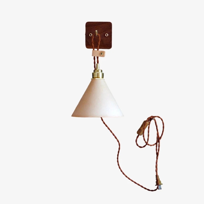 Enchufe natural con base de pared de madera