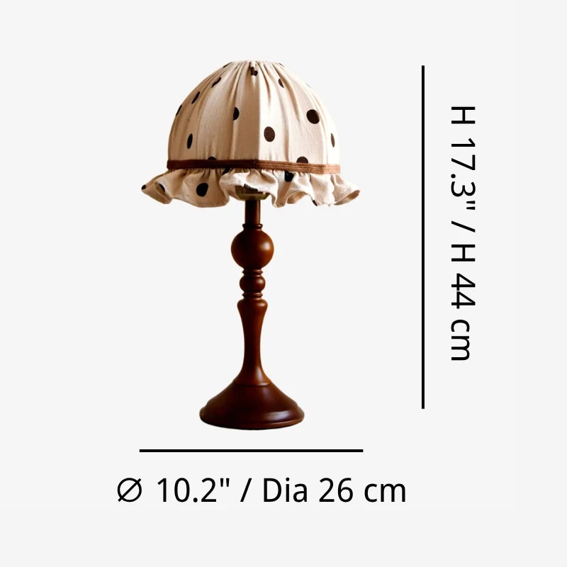dimensions de la lampe de table