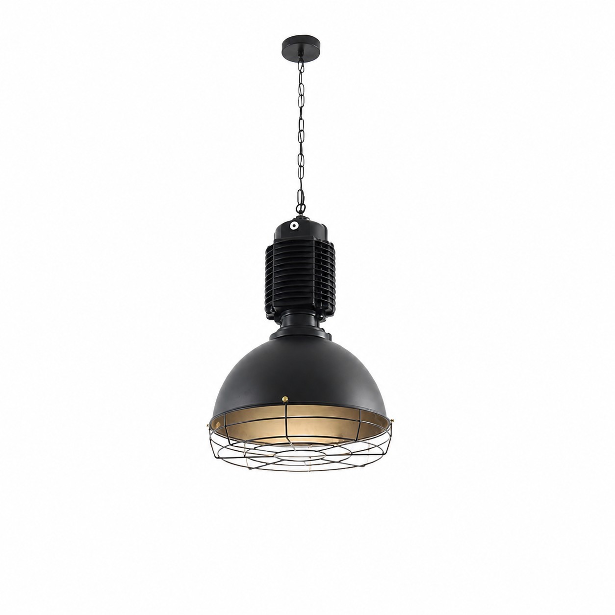 Suspension noire sur fond blanc