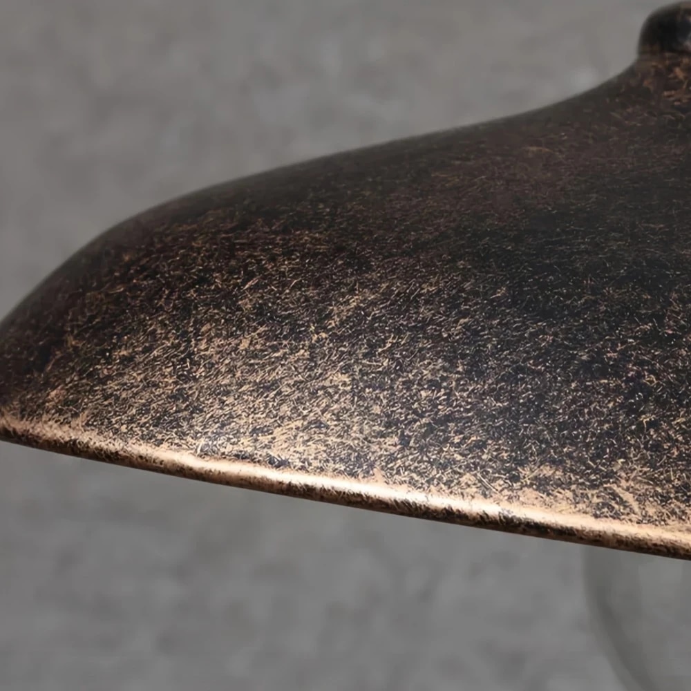 Textured metal shade close-up