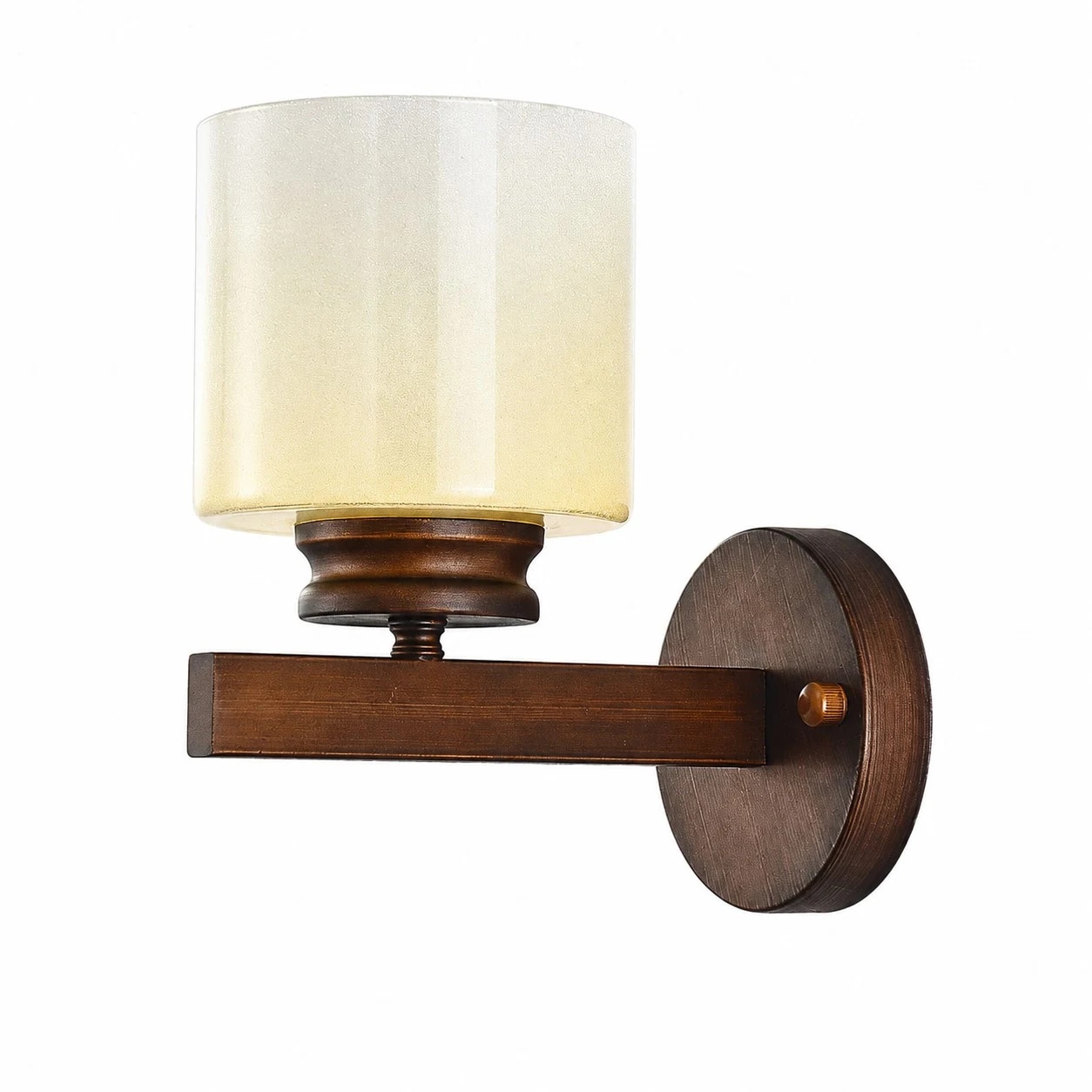 Aplique de pared de cristal de alabastro y bronce envejecido