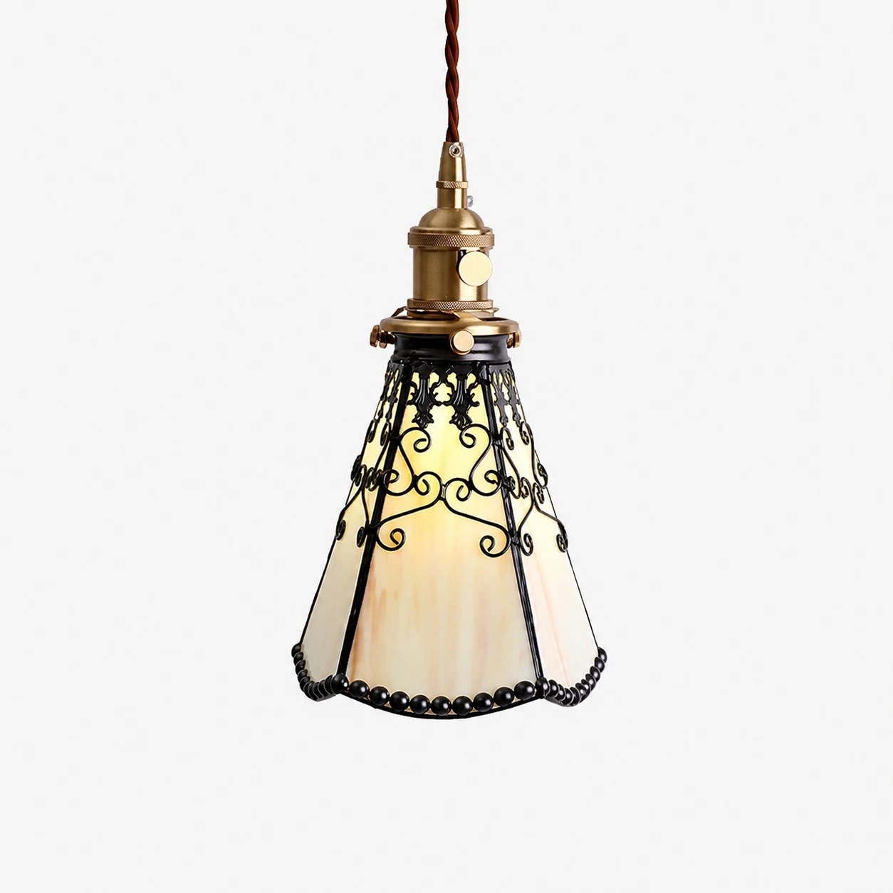 Pendentif simple jaune clair de style Tiffany