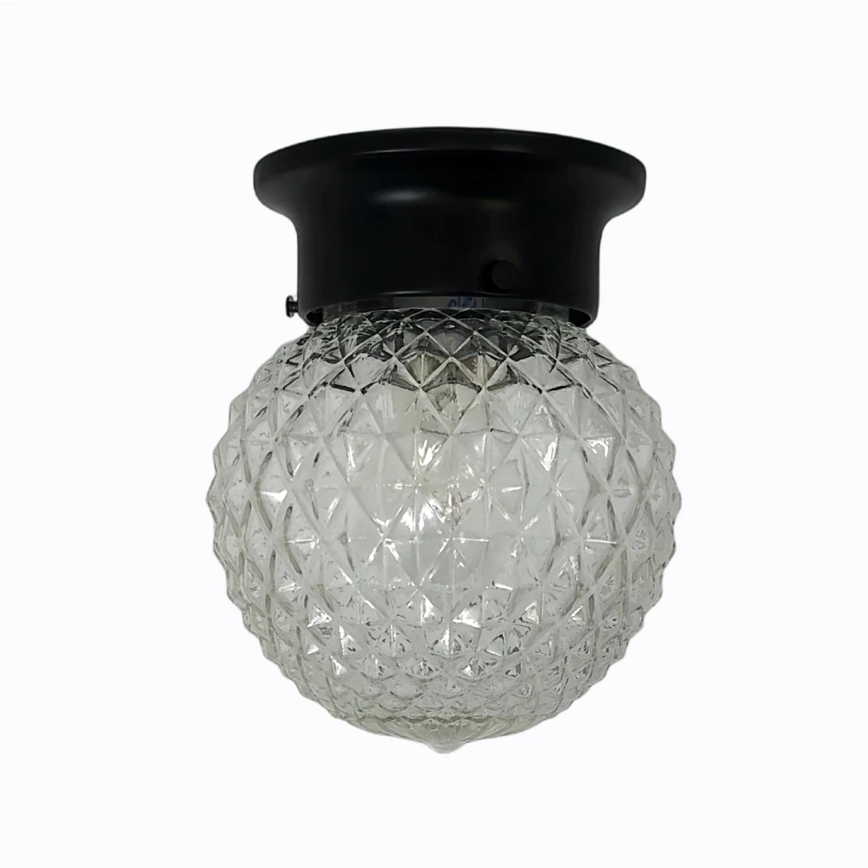 Plafonnier minimaliste en verre Style C, finition noire