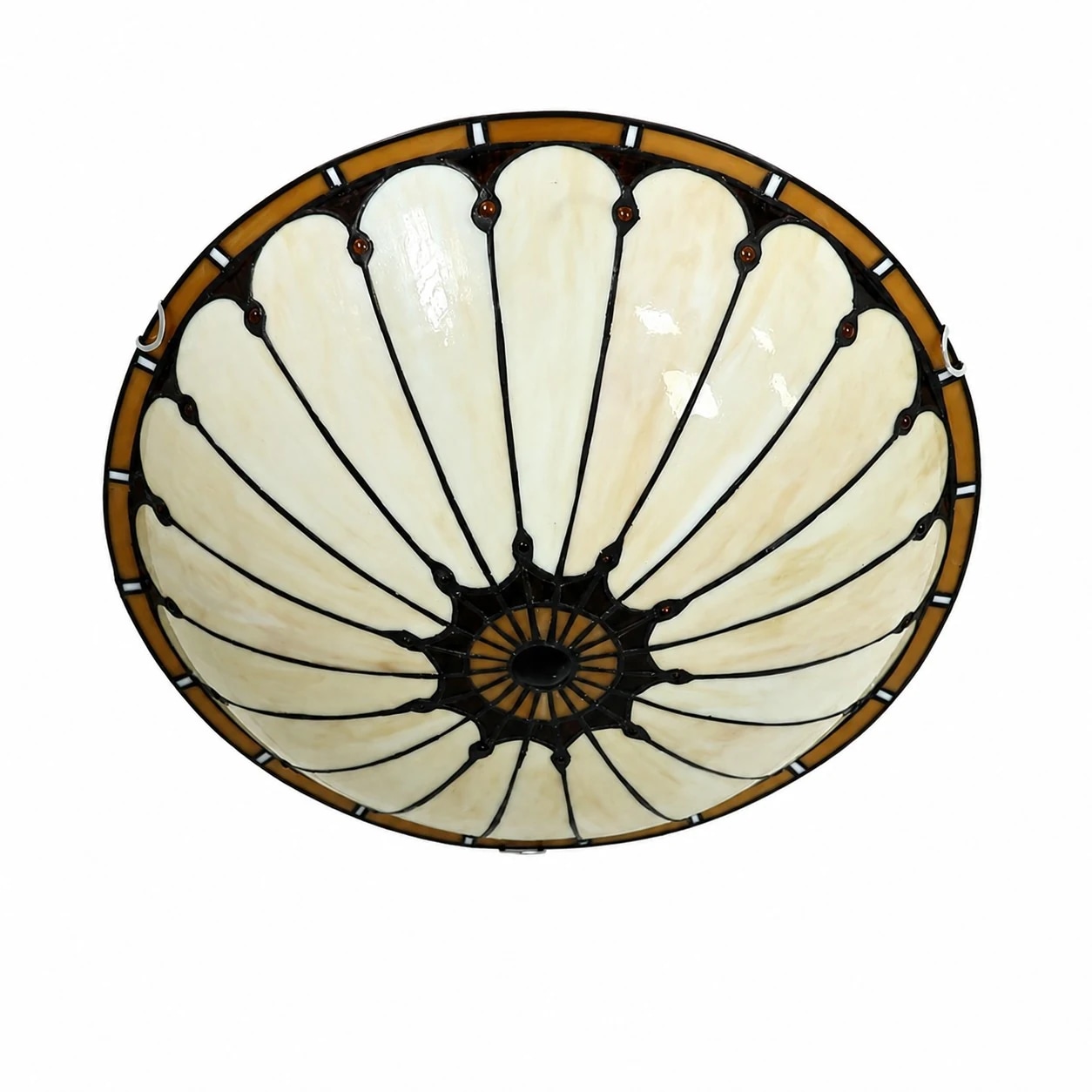 Lámpara de techo empotrable de 50 cm con 3 luces, arco ámbar y carcasa plateada.