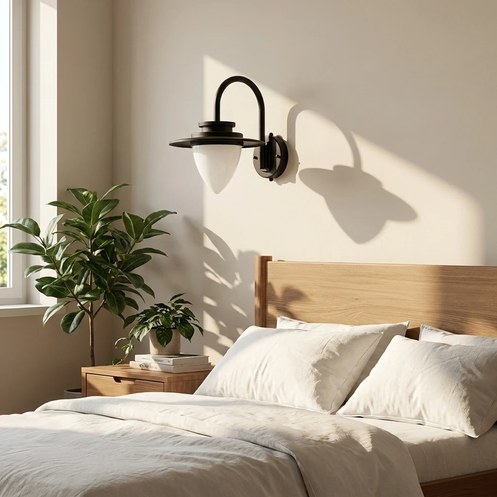 Applique murale près d'un mur de chambre chaleureux