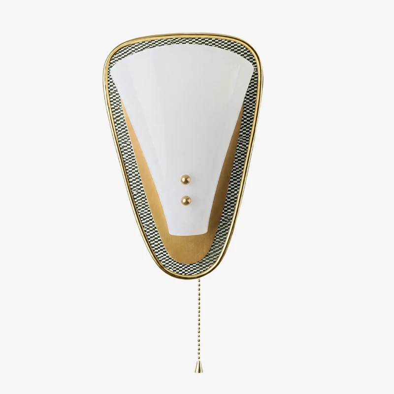 Produktansicht einer französischen Wandleuchte im Vintage-Stil mit Zugkette