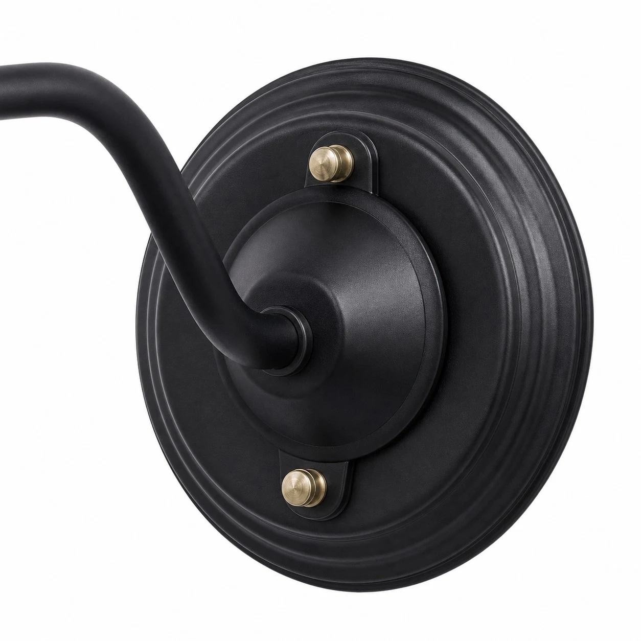 Bras de fixation murale noir et proportions de l'abat-jour compact