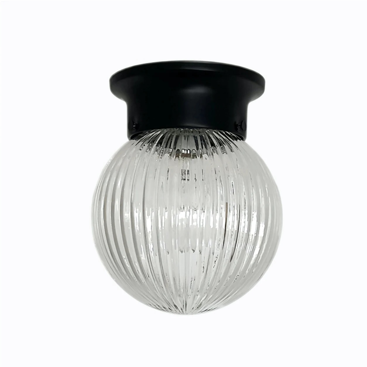 Plafonnier minimaliste en verre Style K, finition noire