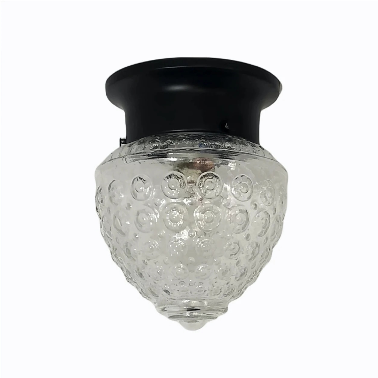 Plafonnier minimaliste en verre Style D, finition noire