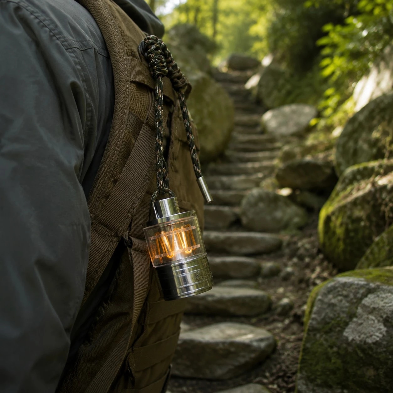 Lampe portable fixée à l'équipement de plein air
