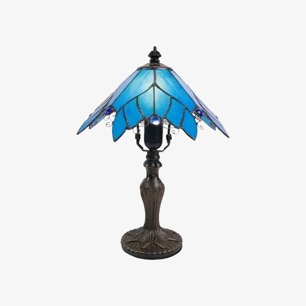 Lampe de table à abat-jour bleu turquoise