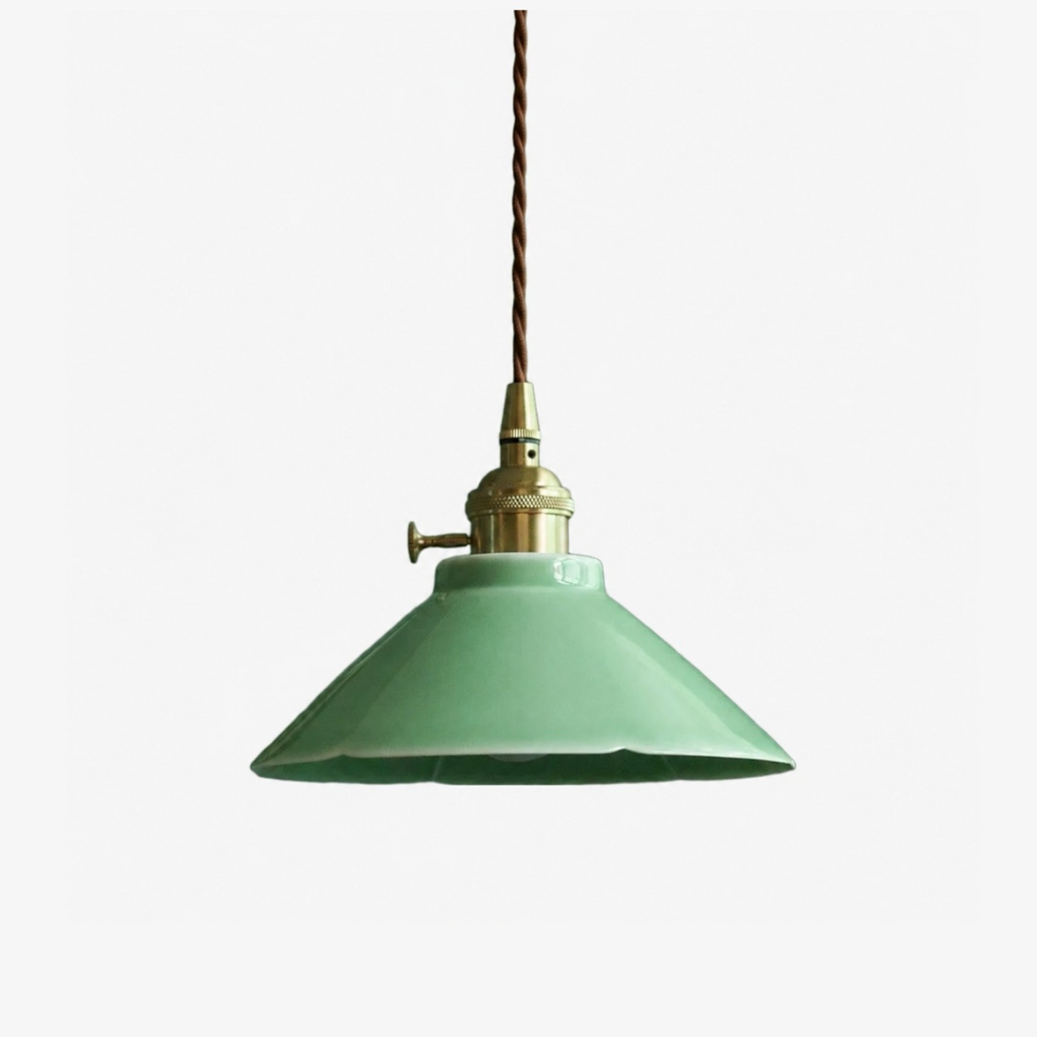 Pink Celadon ceramic pendant light