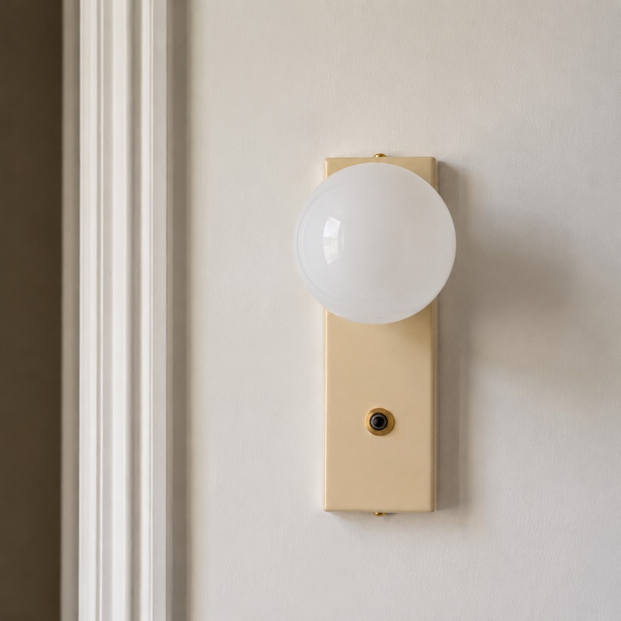 Retro Cream Glass Globe Wall Sconce for Bedrooms