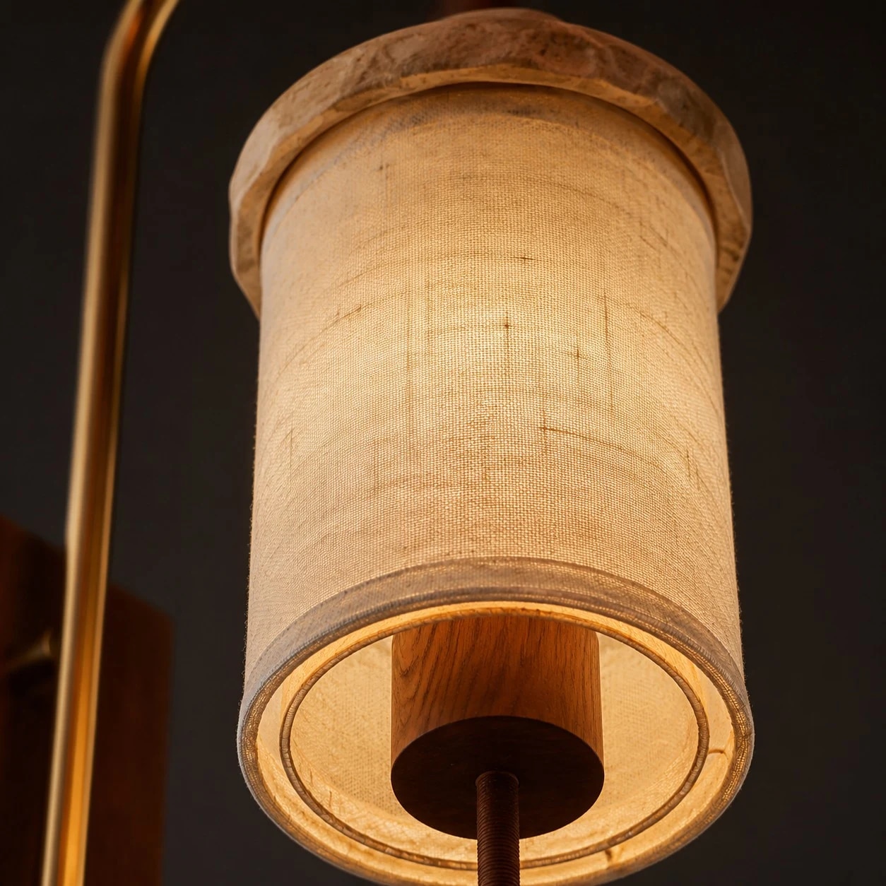 Close view of fabric shade opening
