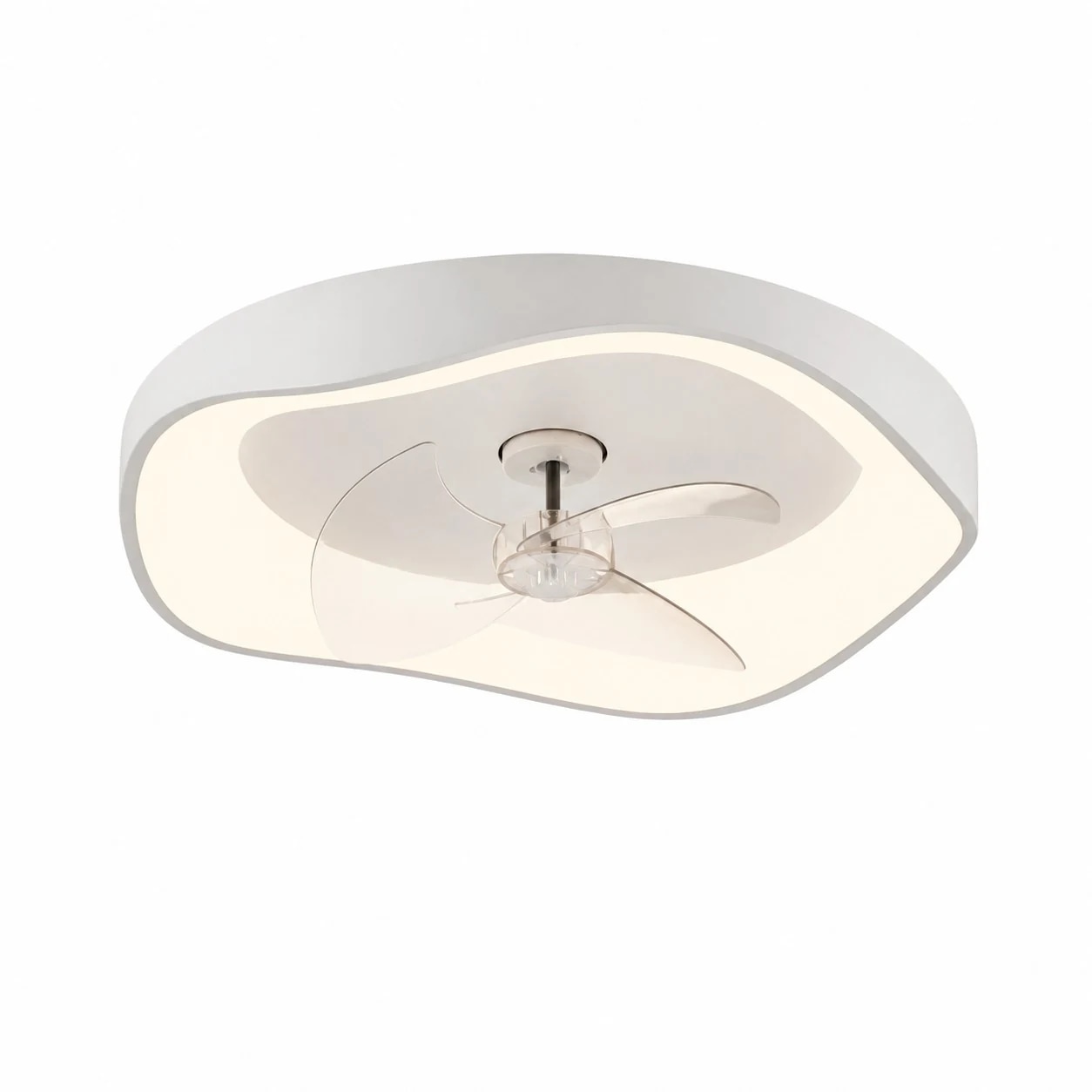 Lampada da soffitto a spettro completo bianca con pale trasparenti