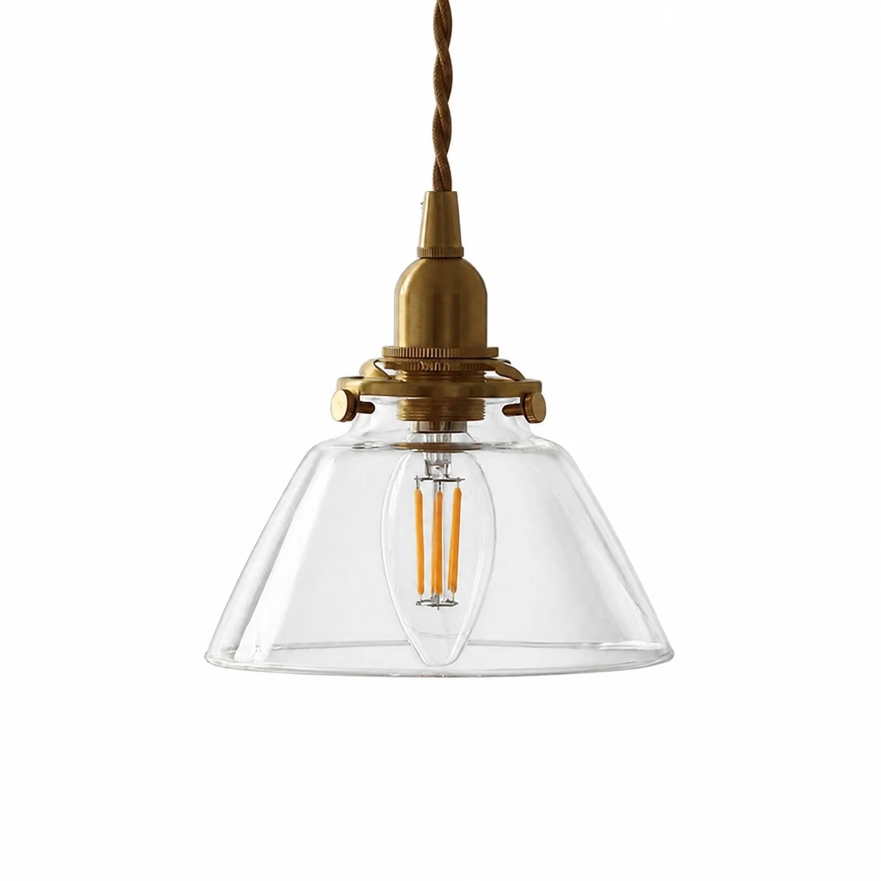 Suspension en verre lisse transparent