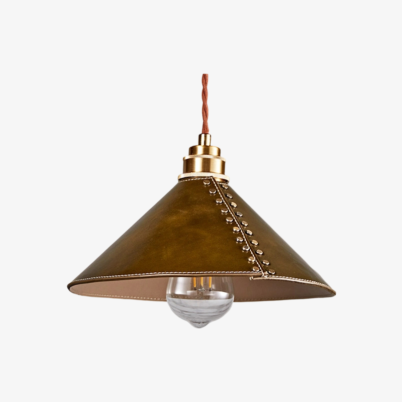 Lampe suspendue en cuir marron - Voir la référence