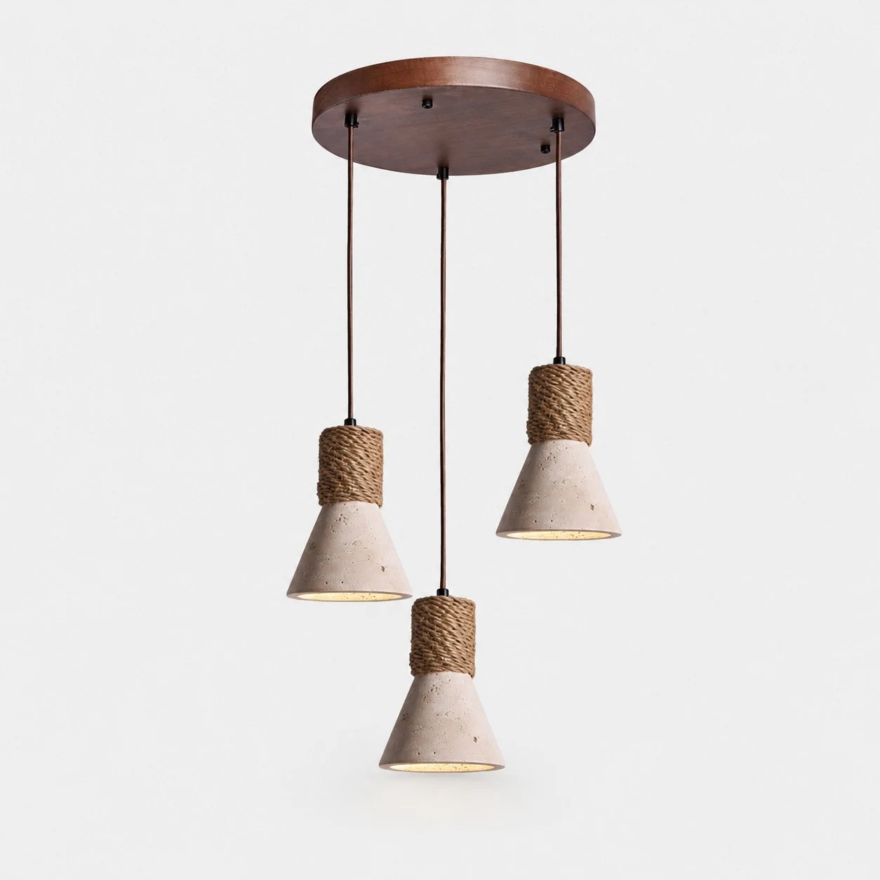 Three-light round pendant