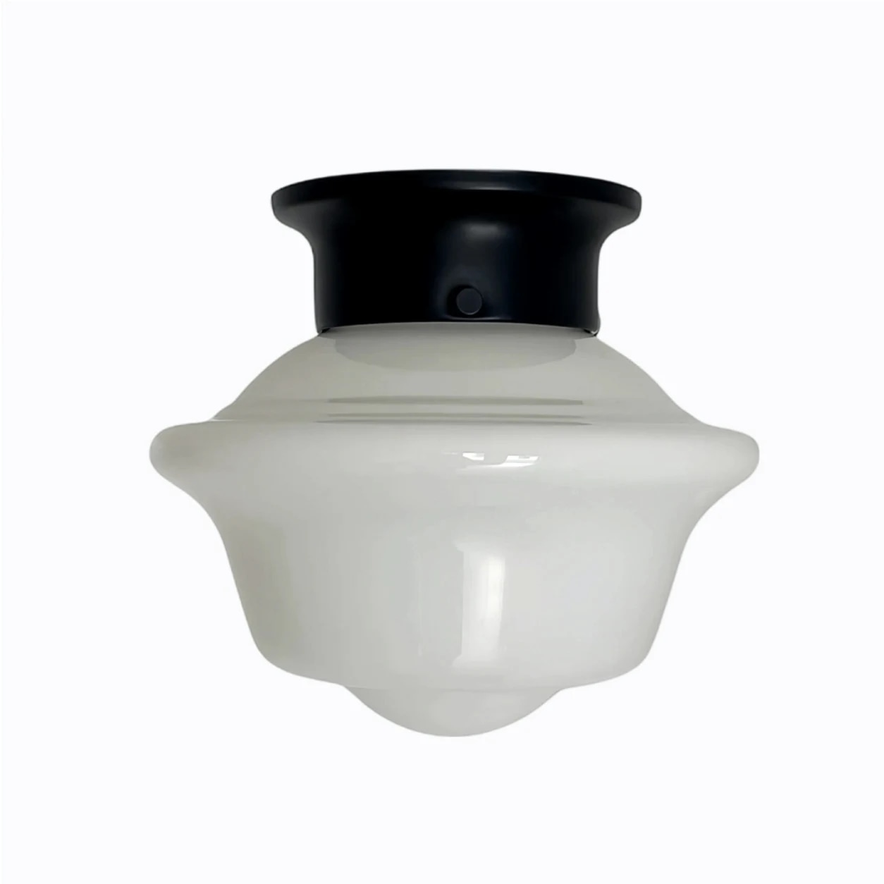 Plafonnier minimaliste en verre Style L, finition noire